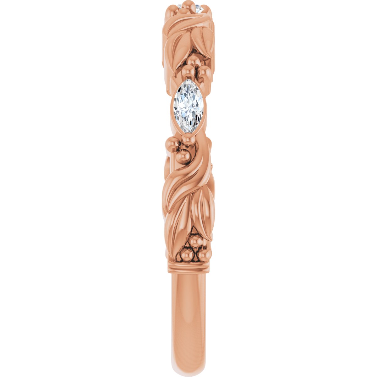 Three-Stone Sculptural Anniversary Band