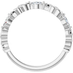 Three-Stone Sculptural Anniversary Band