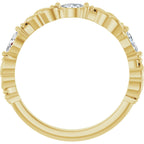 Three-Stone Sculptural Anniversary Band