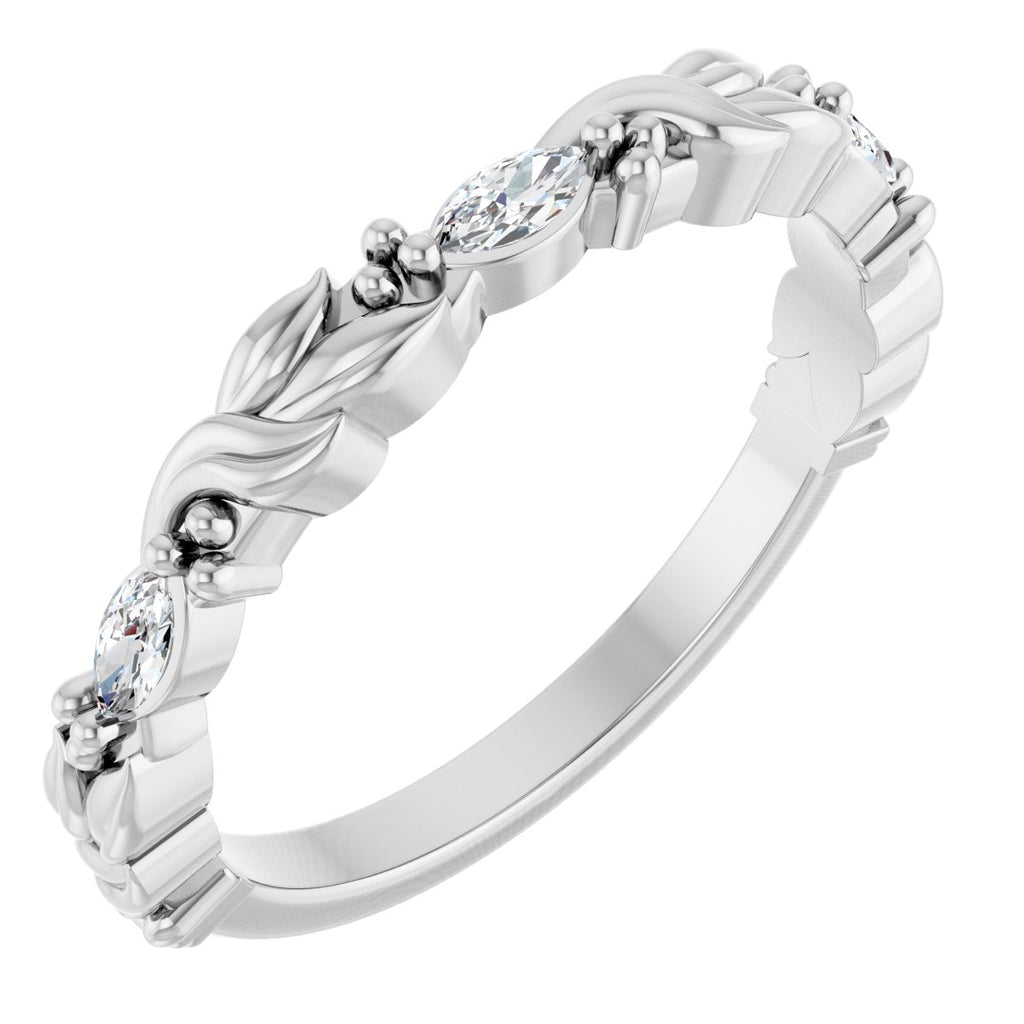 Three-Stone Sculptural Anniversary Band