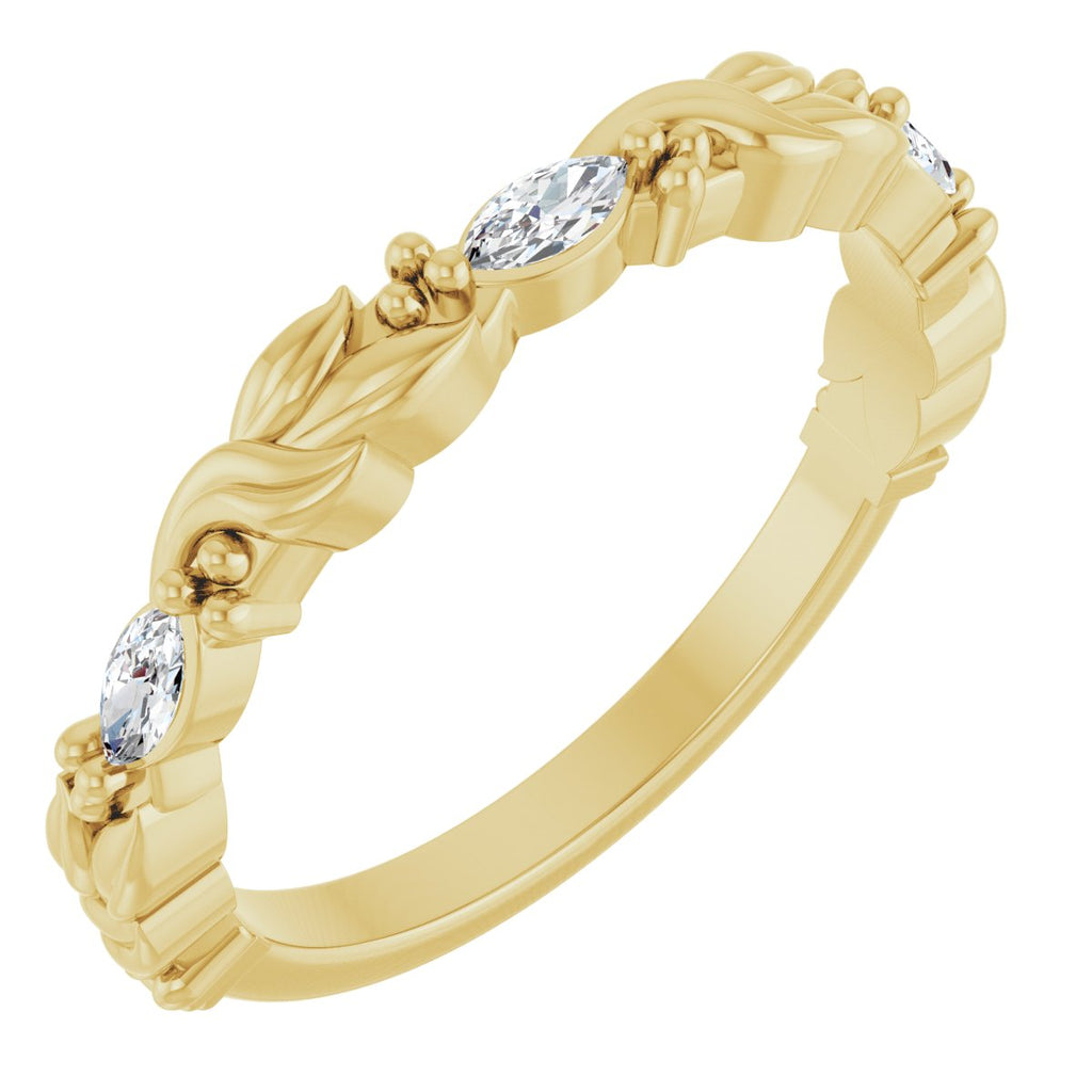 Three-Stone Sculptural Anniversary Band