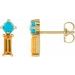 Two-Stone Bar Earrings