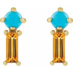 Two-Stone Bar Earrings