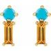 Two-Stone Bar Earrings