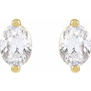 Oval 2-Prong Stud Earrings