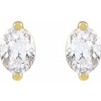 Oval 2-Prong Stud Earrings