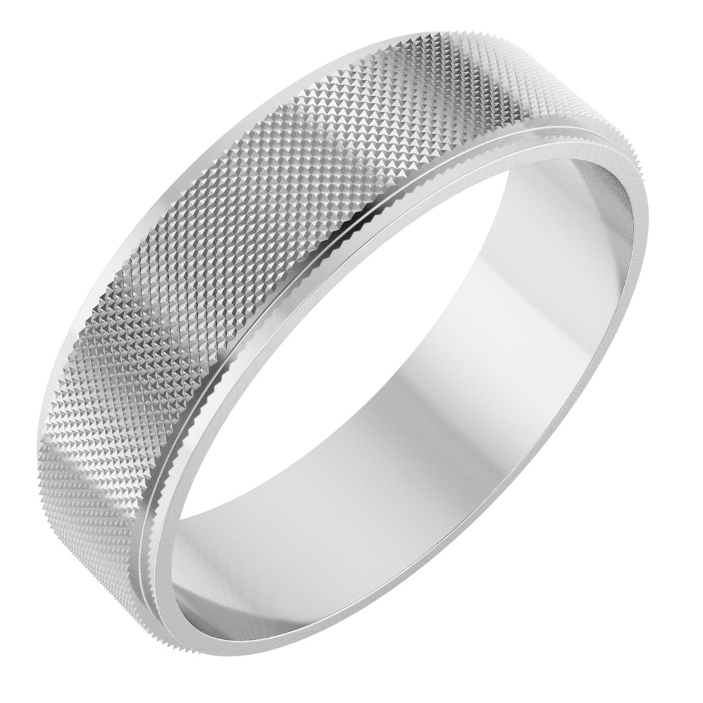 Stepped-Edge Knurled Flat Band