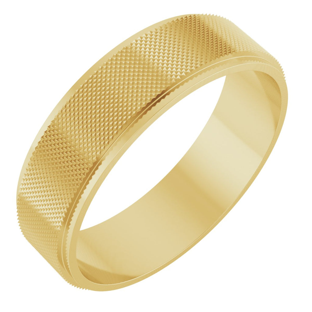 Stepped-Edge Knurled Flat Band