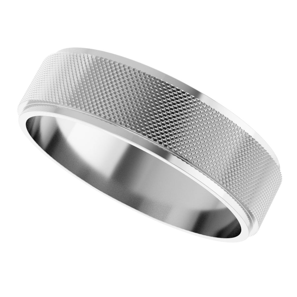 Stepped-Edge Knurled Flat Band