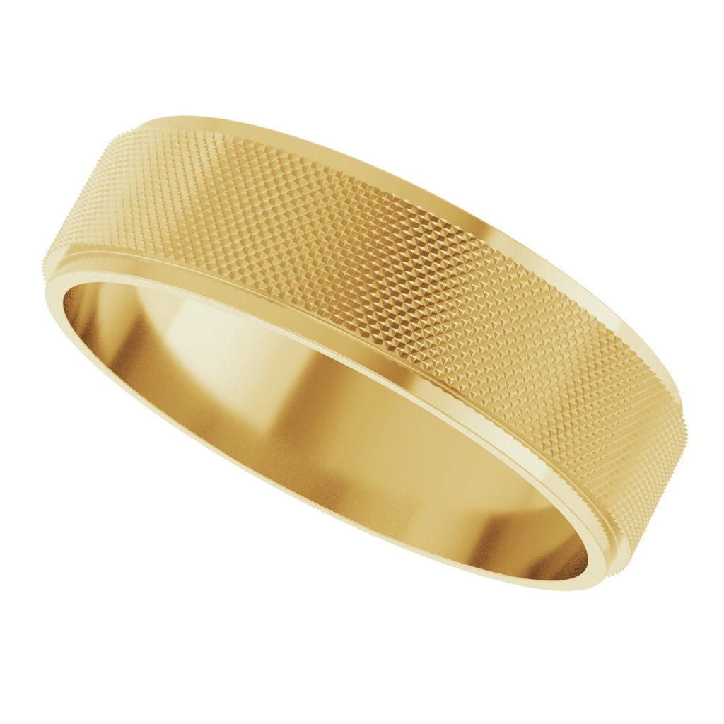 Stepped-Edge Knurled Flat Band