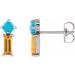 Two-Stone Bar Earrings