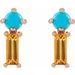 Two-Stone Bar Earrings