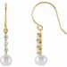 Accented Pearl Bar Earrings