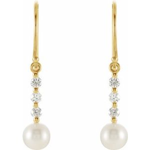 Accented Pearl Bar Earrings