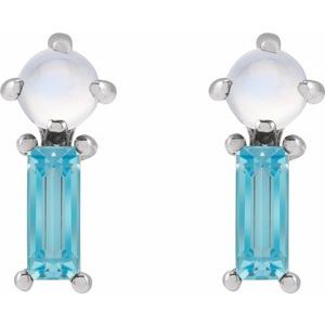 Two-Stone Bar Earrings