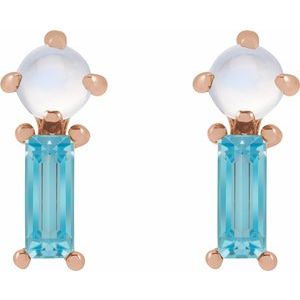 Two-Stone Bar Earrings