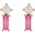 Two-Stone Bar Earrings