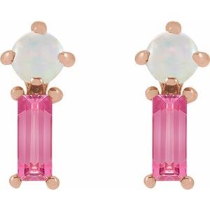 Two-Stone Bar Earrings