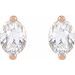 Oval 2-Prong Stud Earrings