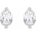 Oval 2-Prong Stud Earrings