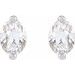 Oval 2-Prong Stud Earrings