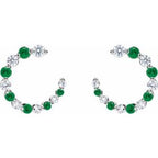 Accented Front-Back Hoop Earrings