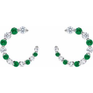 Accented Front-Back Hoop Earrings