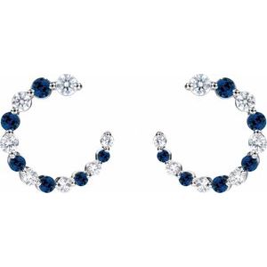 Accented Front-Back Hoop Earrings