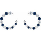 Accented Front-Back Hoop Earrings