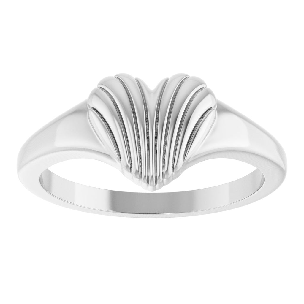 Ribbed Heart Ring