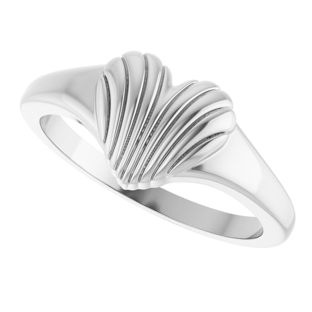 Ribbed Heart Ring