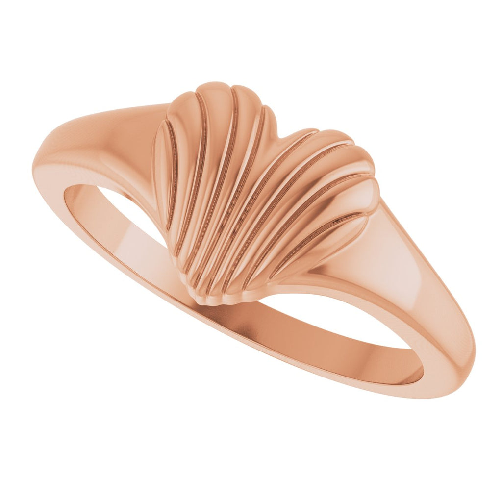 Ribbed Heart Ring