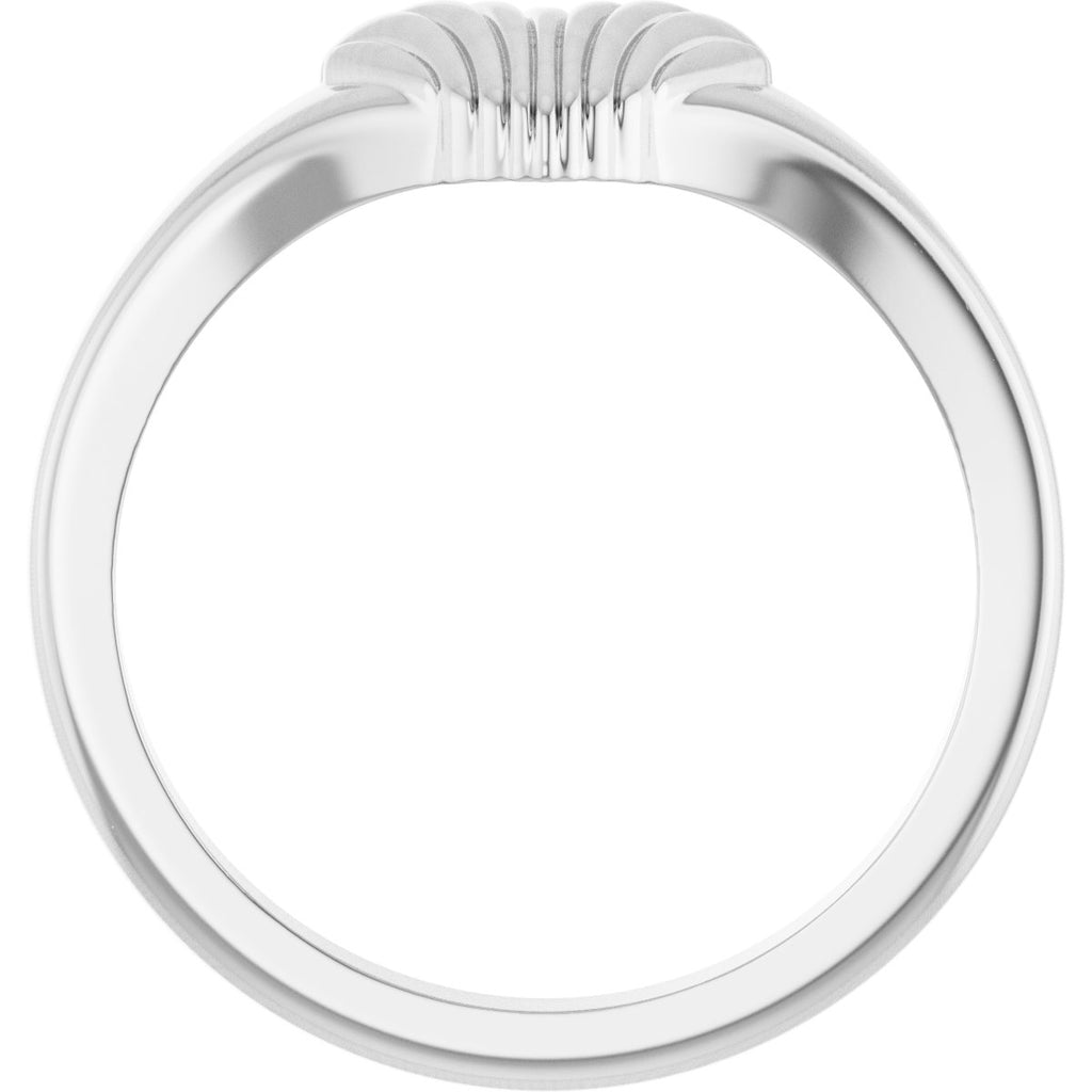 Ribbed Heart Ring