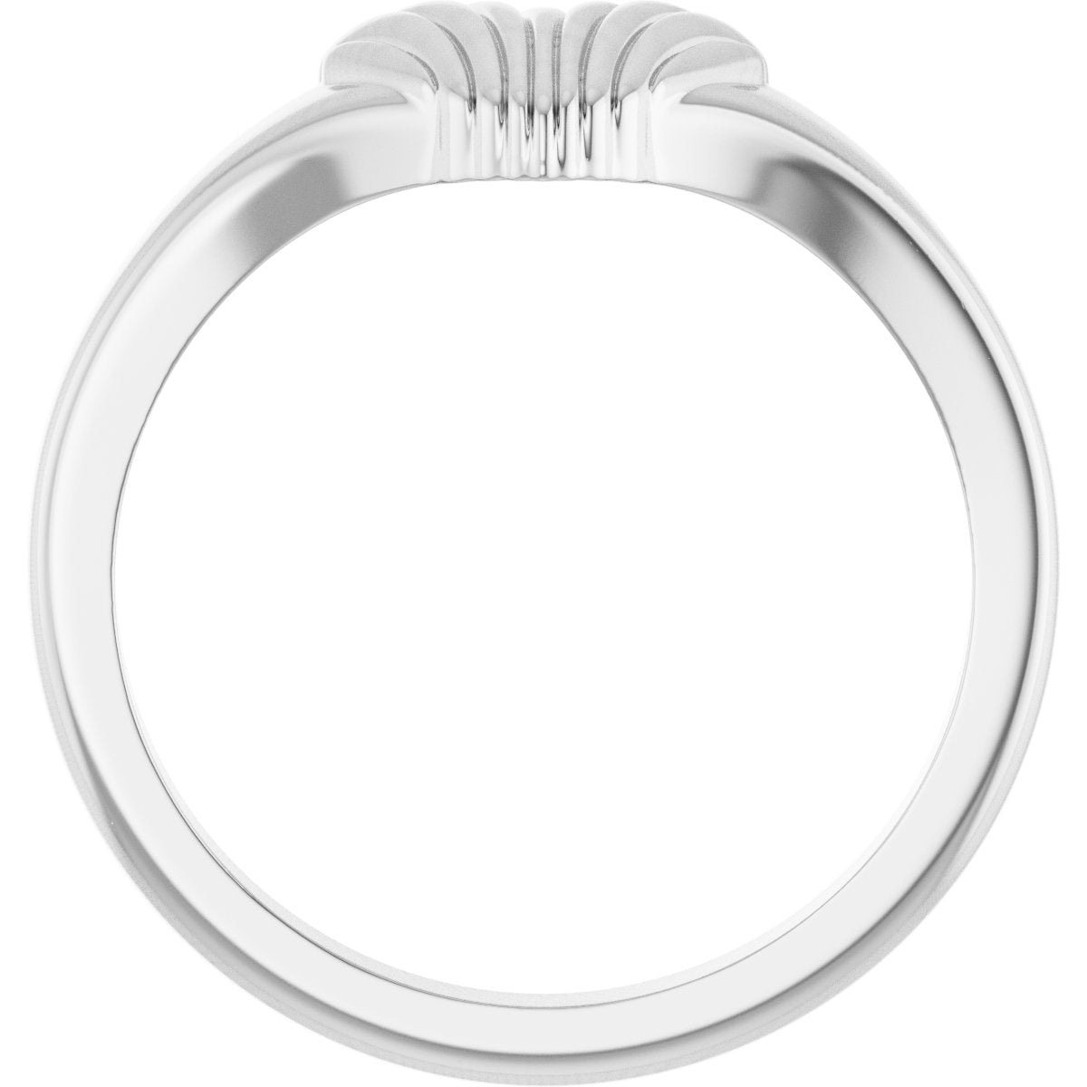 Ribbed Heart Ring