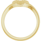 Ribbed Heart Ring