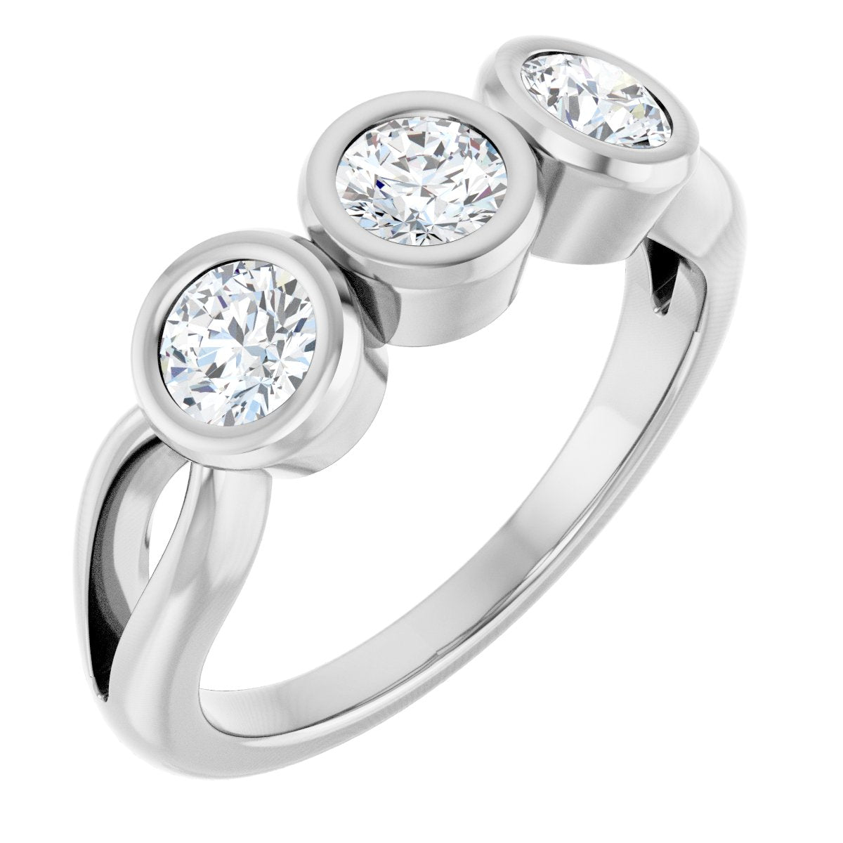 Bezel-Set Three-Stone Anniversary Band