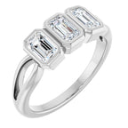 Bezel-Set Three-Stone Anniversary Band