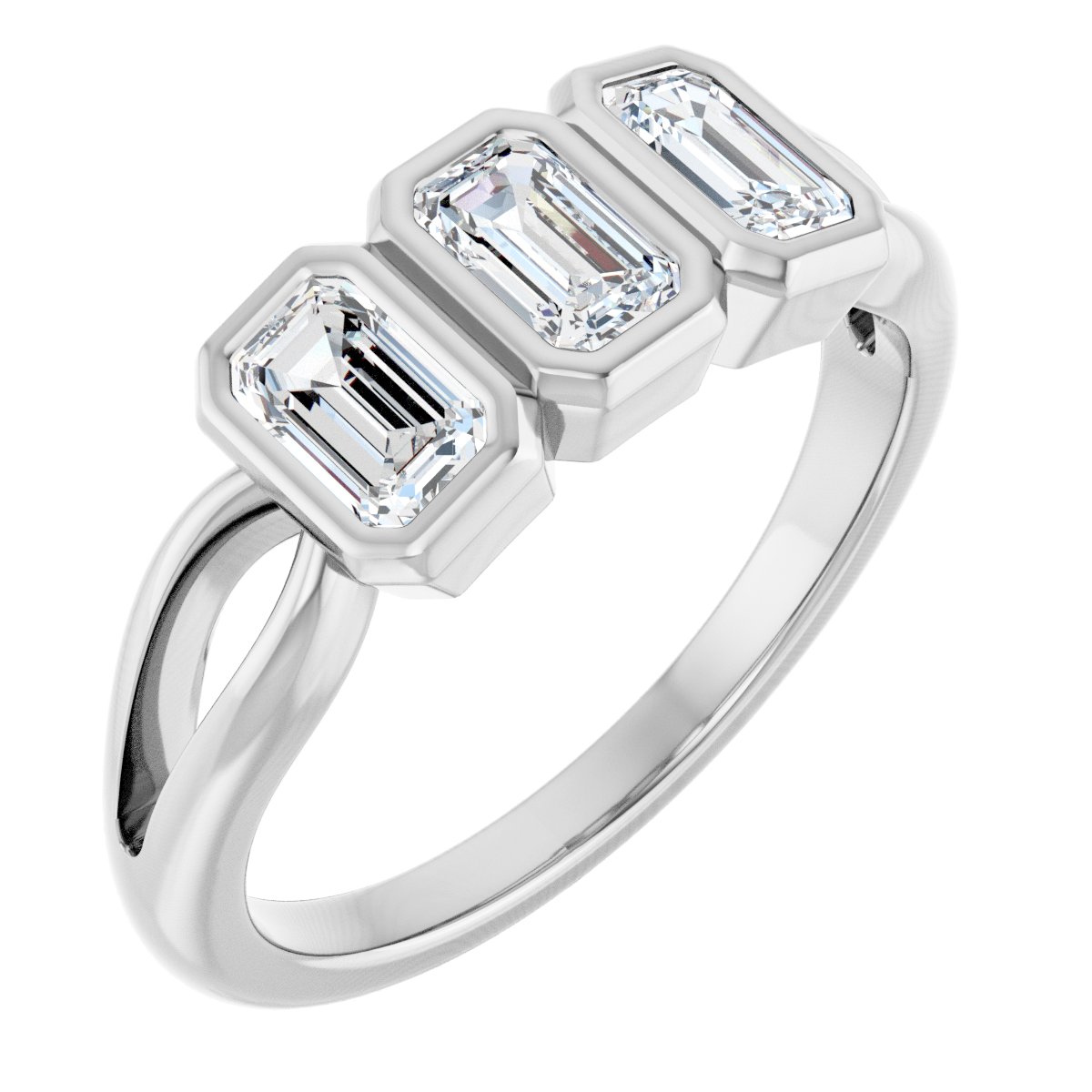 Bezel-Set Three-Stone Anniversary Band
