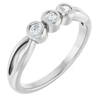 Bezel-Set Three-Stone Anniversary Band