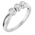 Bezel-Set Three-Stone Anniversary Band