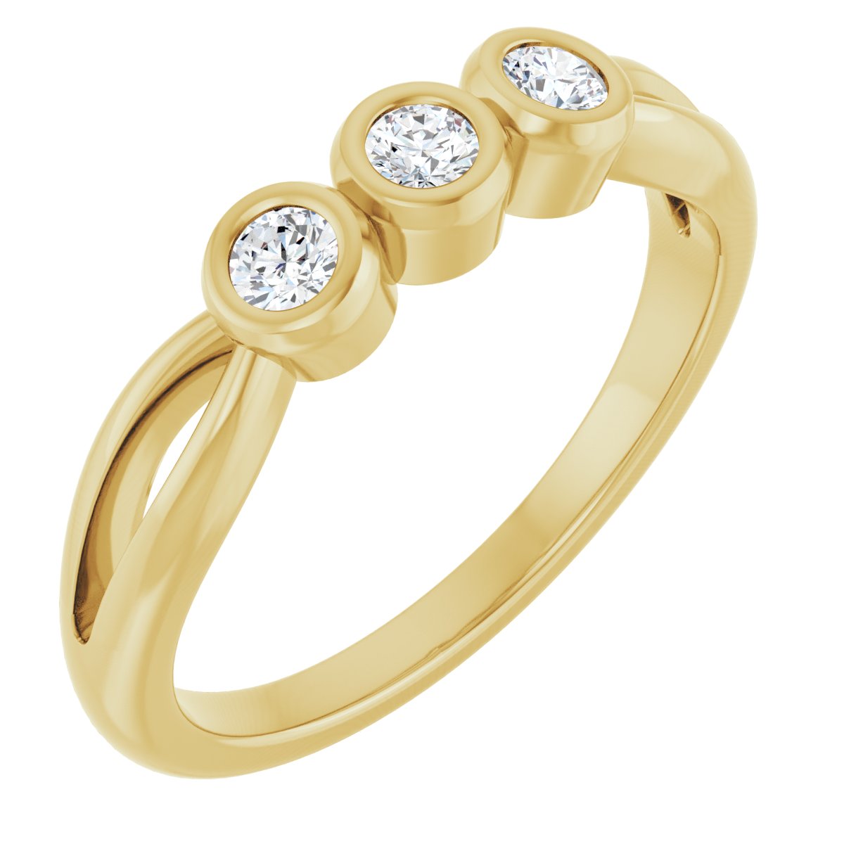 Bezel-Set Three-Stone Anniversary Band