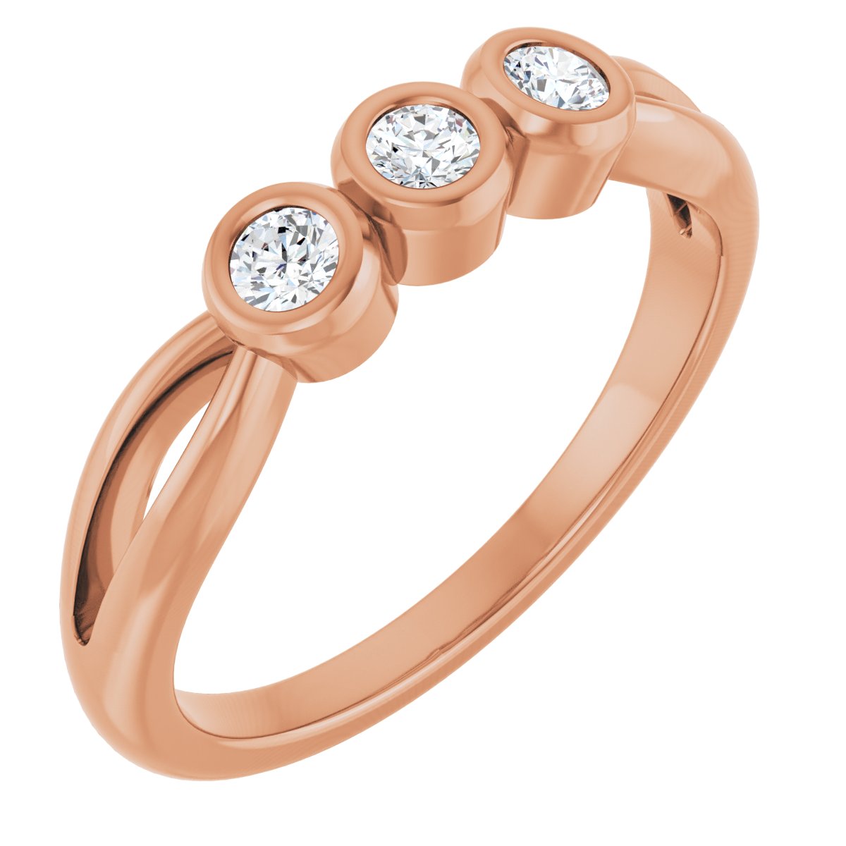 Bezel-Set Three-Stone Anniversary Band