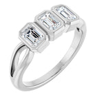 Bezel-Set Three-Stone Anniversary Band