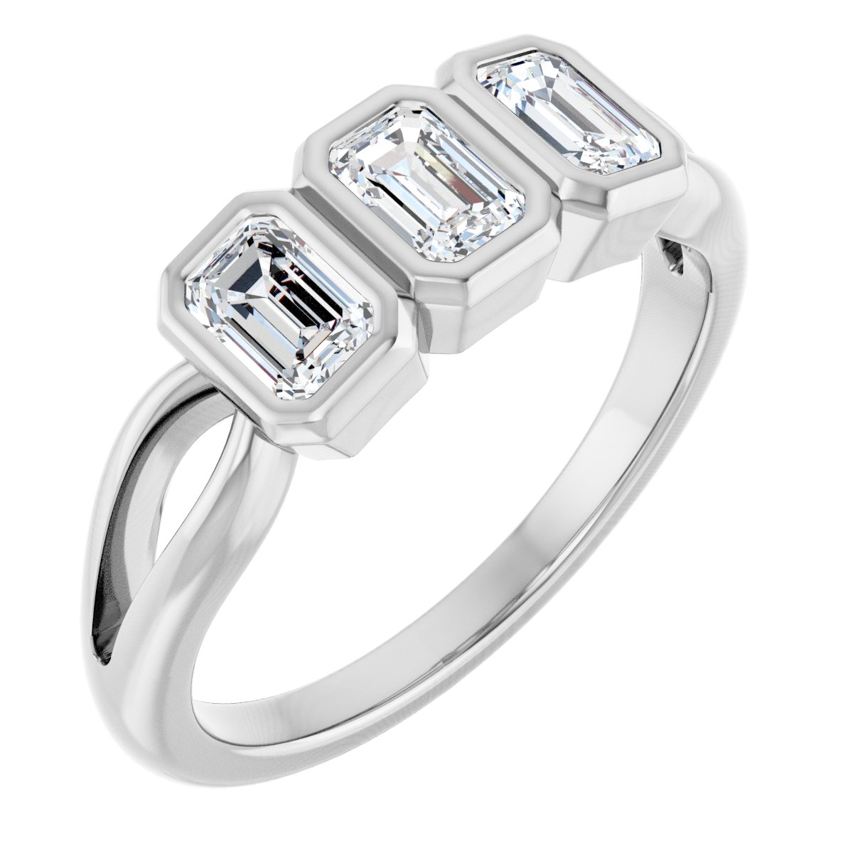 Bezel-Set Three-Stone Anniversary Band