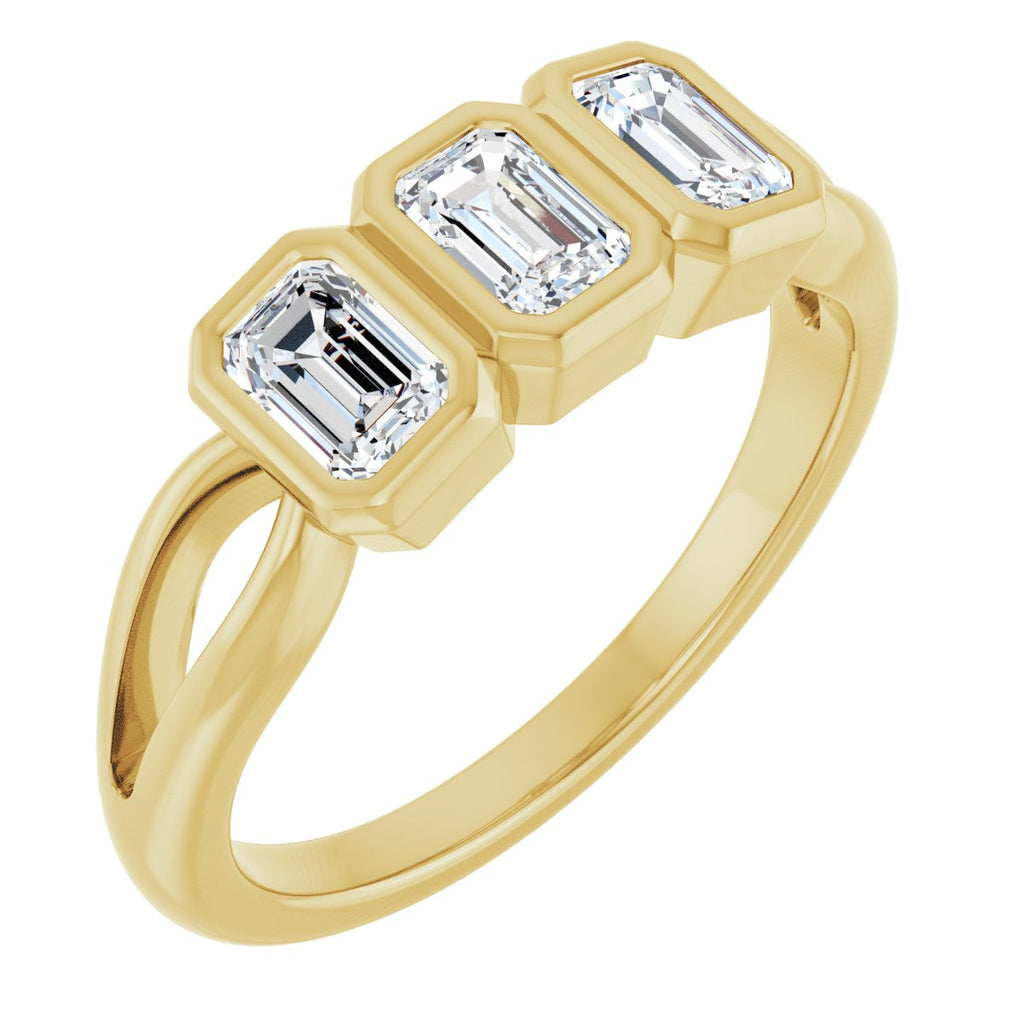 Bezel-Set Three-Stone Anniversary Band