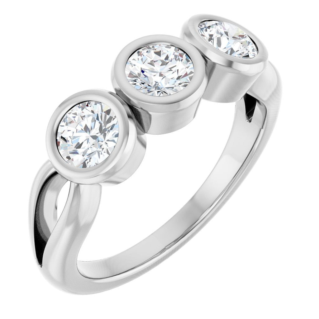 Bezel-Set Three-Stone Anniversary Band