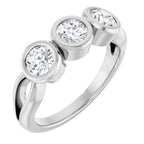 Bezel-Set Three-Stone Anniversary Band