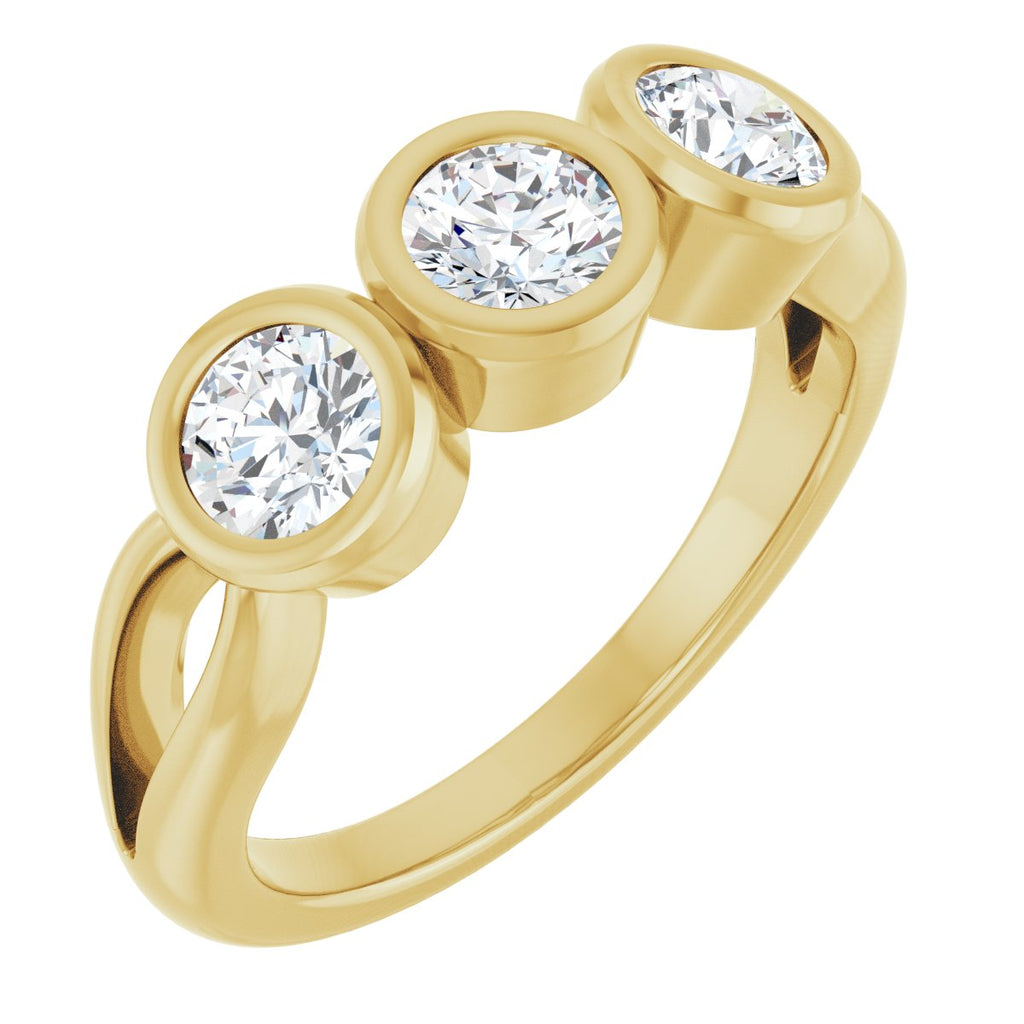 Bezel-Set Three-Stone Anniversary Band