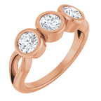 Bezel-Set Three-Stone Anniversary Band