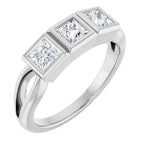 Bezel-Set Three-Stone Anniversary Band